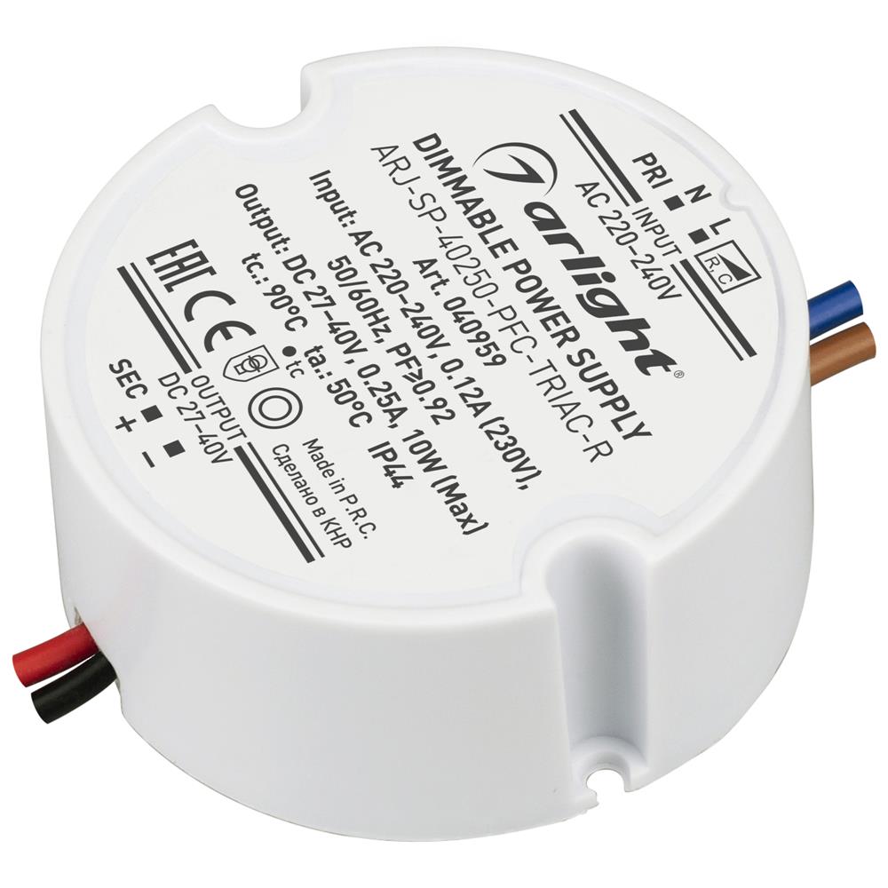 Блок питания Arlight ARJ-SP-40250-PFC-TRIAC-R (10W, 27-40V, 250mA)