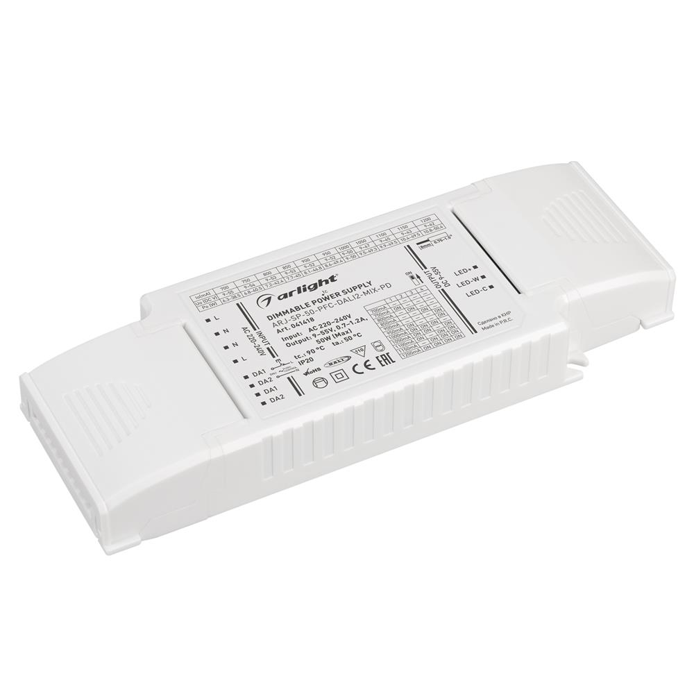 Блок питания Arlight ARJ-SP-50-PFC-DALI2-MIX-PD (50W, 9-55V, 0.7-1.2А)