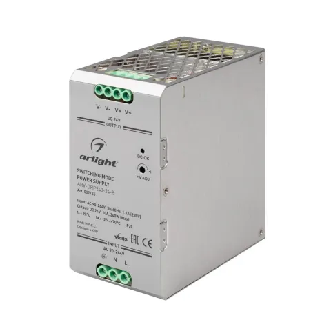 Блок питания Arlight ARV-DRP240-24-B (24V, 10A, 240W, PFC)