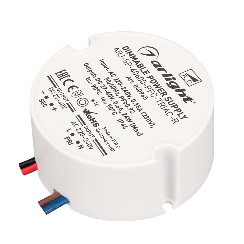 Блок питания Arlight ARJ-SP-40600-PFC-TRIAC-R (24W, 27-40V, 600mA)