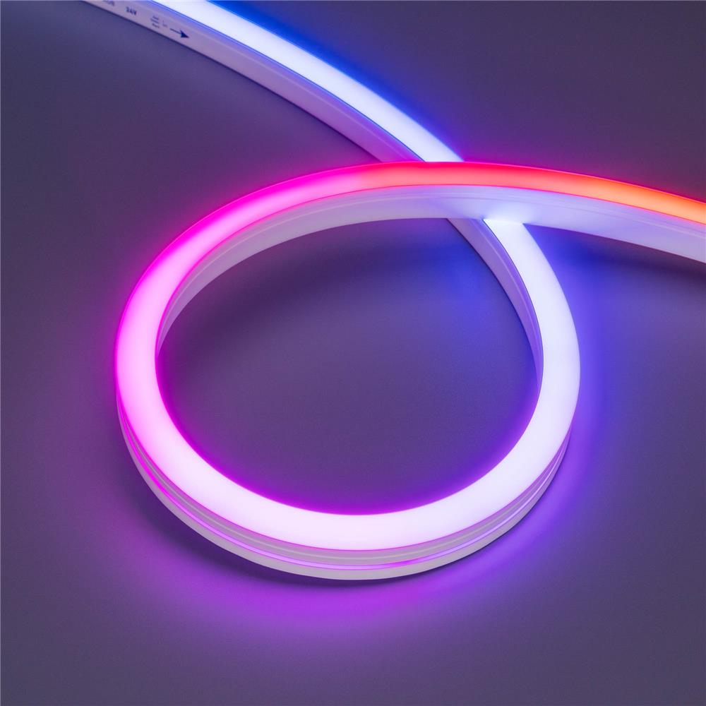 Светодиодная лента герметичная Arlight DMX MOONLIGHT-SIDE-B84-12x17mm 24V RGB-PX7 (18 W/m, IP67, 5m, wire x2)