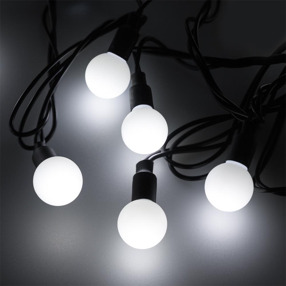 Светодиодная гирлянда Ardecoled ARD-BALL-CLASSIC-D23-20000-BLACK-160LED WHITE (230V, 7W)