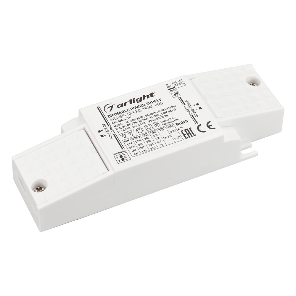 Блок питания Arlight ARJ-SP-10-PFC-TRIAC-INS (10W, 16-29V, 0.2-0.35A)