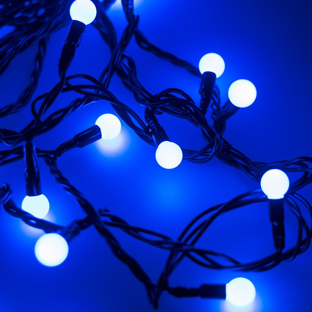 Светодиодная гирлянда Ardecoled ARD-BALL-CLASSIC-D13-10000-BLACK-100LED BLUE (230V, 7W)