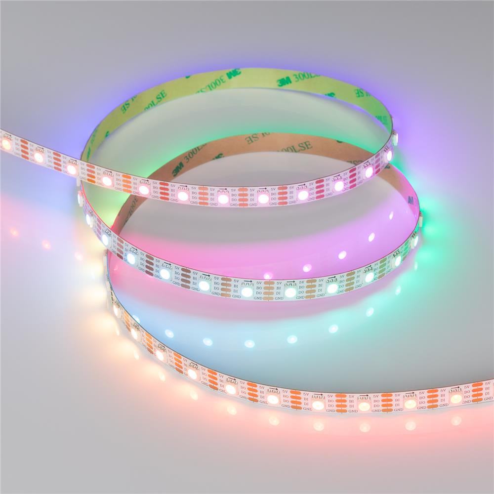 Светодиодная лента Arlight SPI-B60-10mm 5V RGB-PX1-BPT (12 W/m, IP20, 5060, 5m)