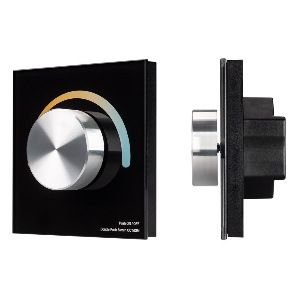 Панель Arlight SMART-P20-MIX-G-IN Black (12-24V, 4x3A, Rotary, 2.4G)