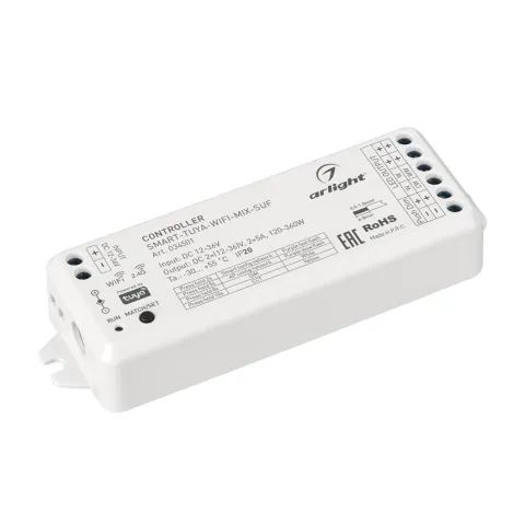 Контроллер Arlight SMART-TUYA-WIFI-MIX-SUF (12-36V, 2x5A, 2.4G)