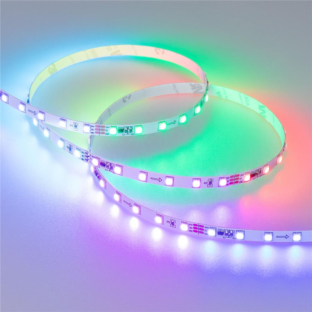Светодиодная лента Arlight SPI-F72-7mm 24V RGB-PX6 (14.4 W/m, IP20, 3535, 5m)