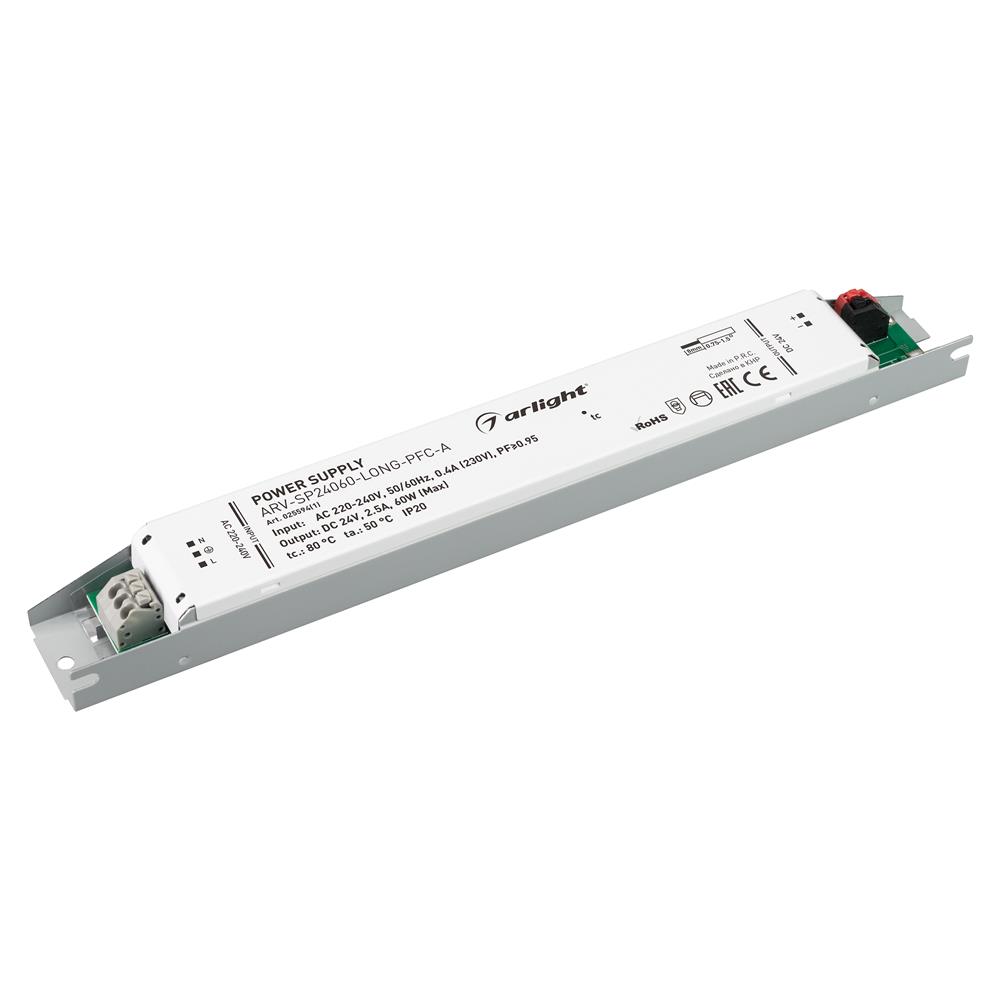Блок питания Arlight ARV-SP24060-LONG-PFC-A (24V, 2.5A, 60W)