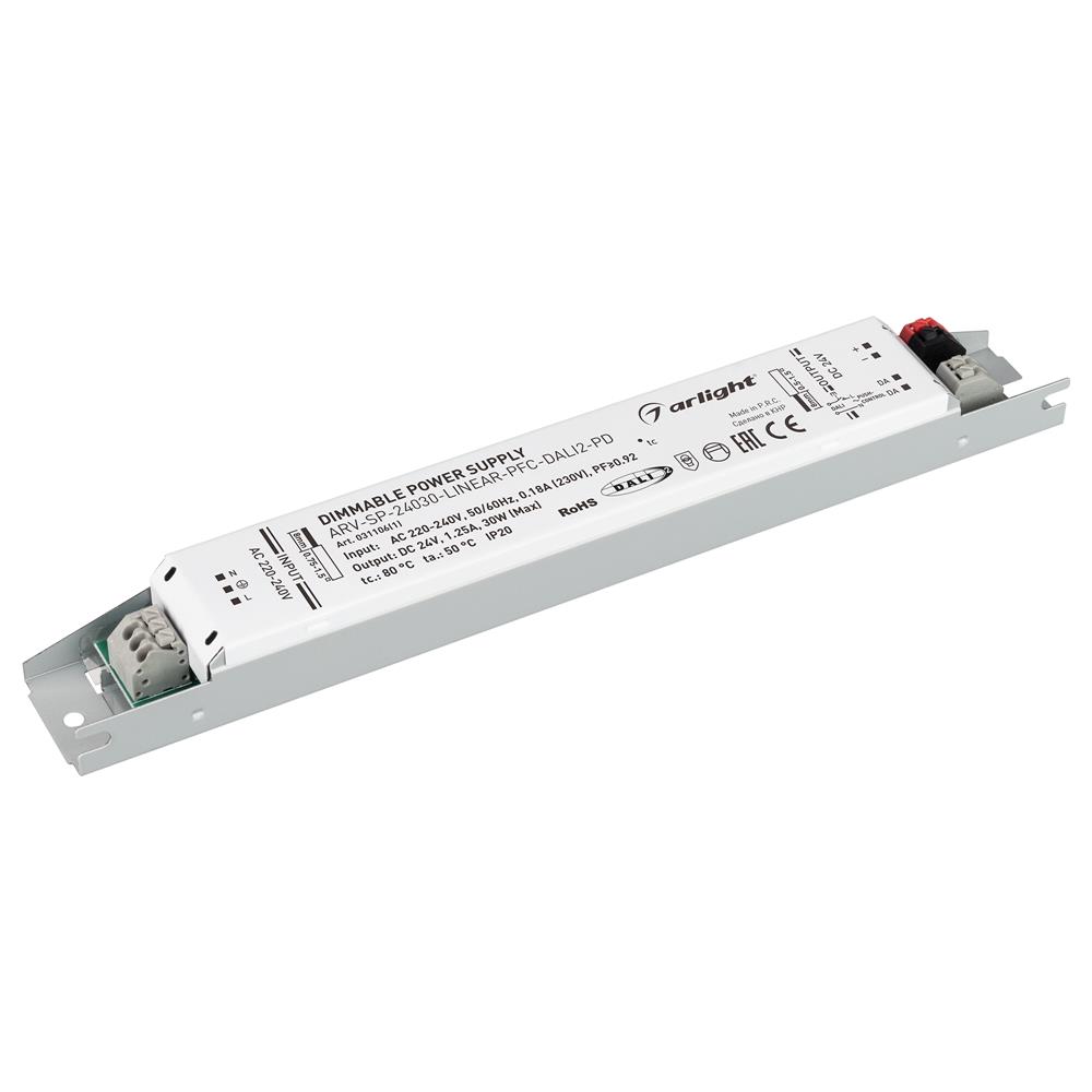 Блок питания Arlight ARV-SP-24030-LINEAR-PFC-DALI2-PD (24V, 1.25A, 30W)