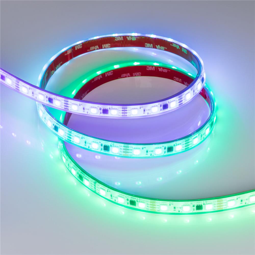 Светодиодная лента герметичная Arlight SPI-PS-B60-12mm 12V RGB-PX3-BPT (12 W/m, IP67, 5060, 5m)