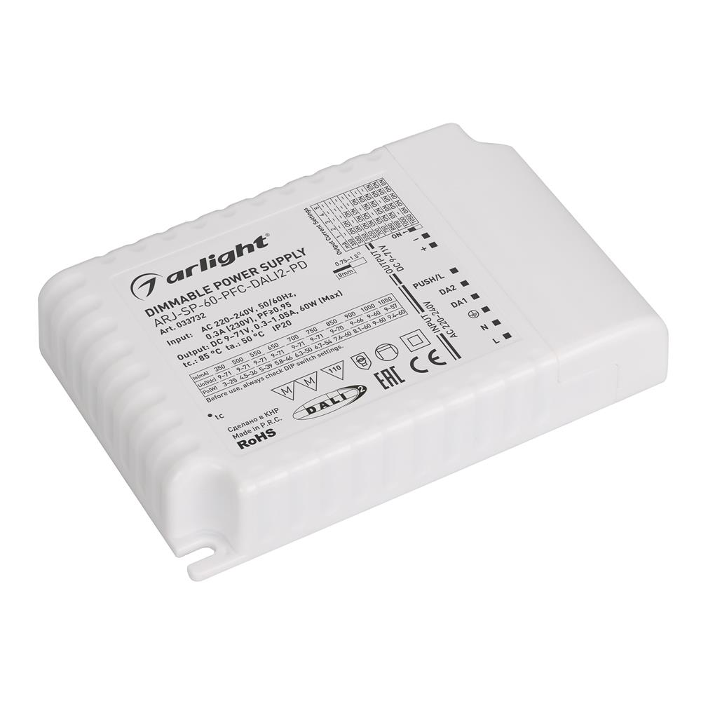 Блок питания Arlight ARJ-SP-60-PFC-DALI2-PD (60W, 9-71V, 0.35 -1.05A)