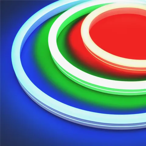 Светодиодная лента герметичная Arlight MOONLIGHT-SIDE-B84-12x24mm 24V RGB (12 W/m, IP68, 5m, wire x2)