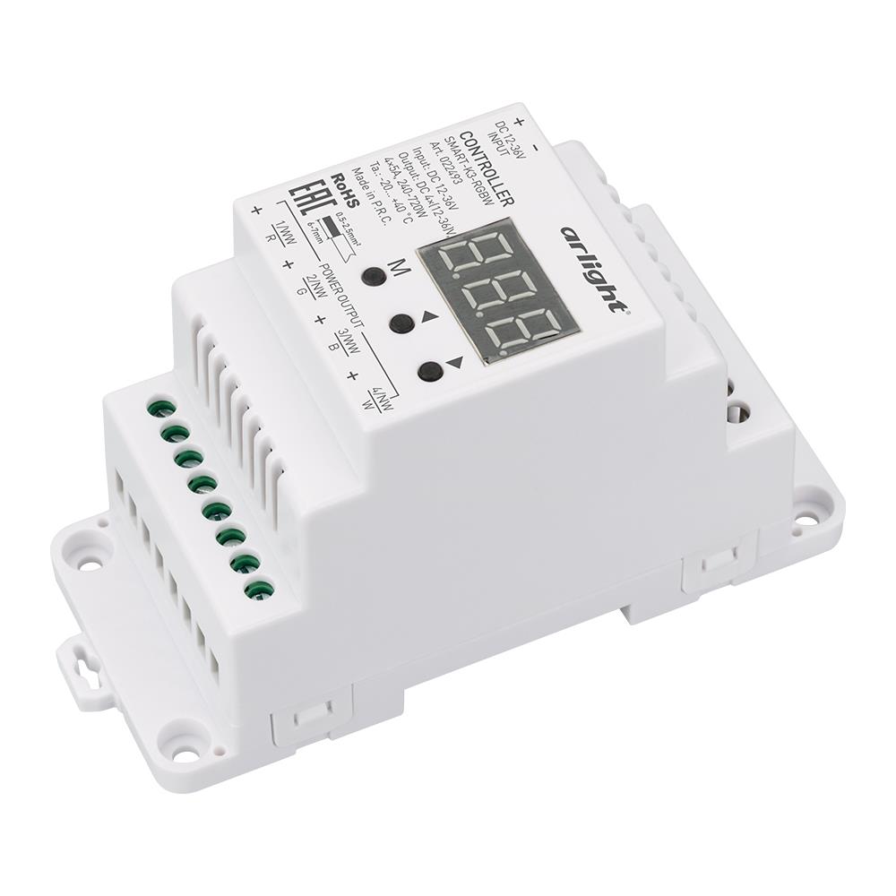 Контроллер Arlight SMART-K3-RGBW (12-36V, 4x5A, DIN, 2.4G)