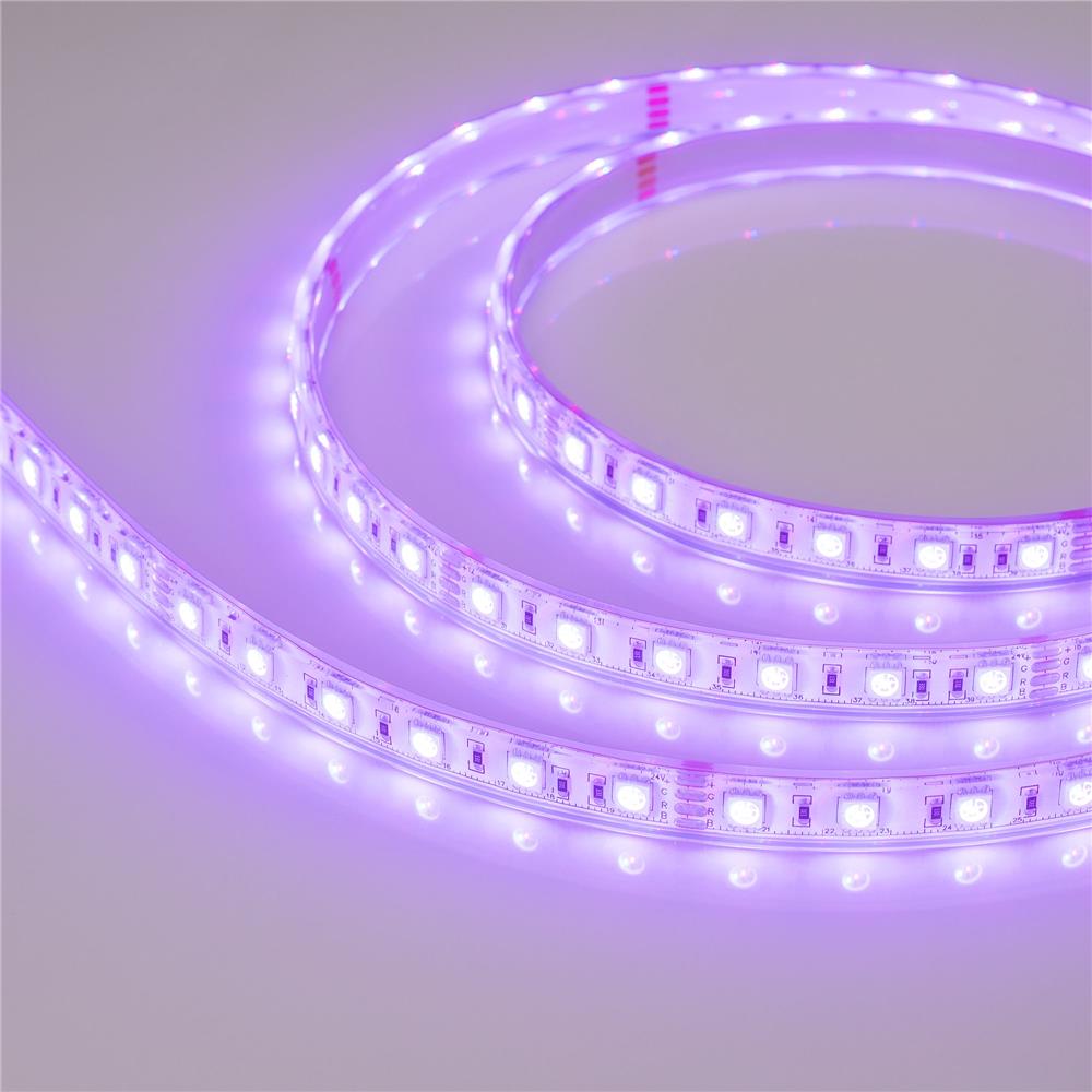 Светодиодная лента герметичная Arlight RTW-PU-B60-12.5mm 24V RGB (14.4 W/m, IP68, Wire 2m, 5m)