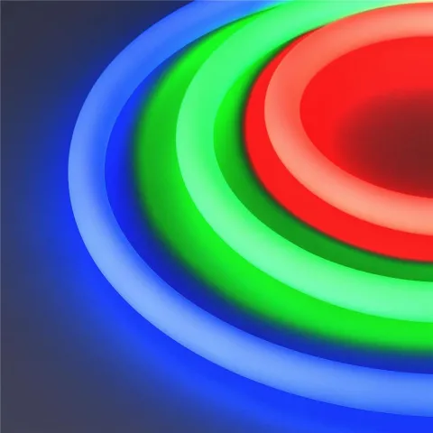 Светодиодная лента герметичная Arlight MOONLIGHT-TOP-G280-D18mm 24V RGB 360deg (13 W/m, IP65, 3838, 5m, wire x1)