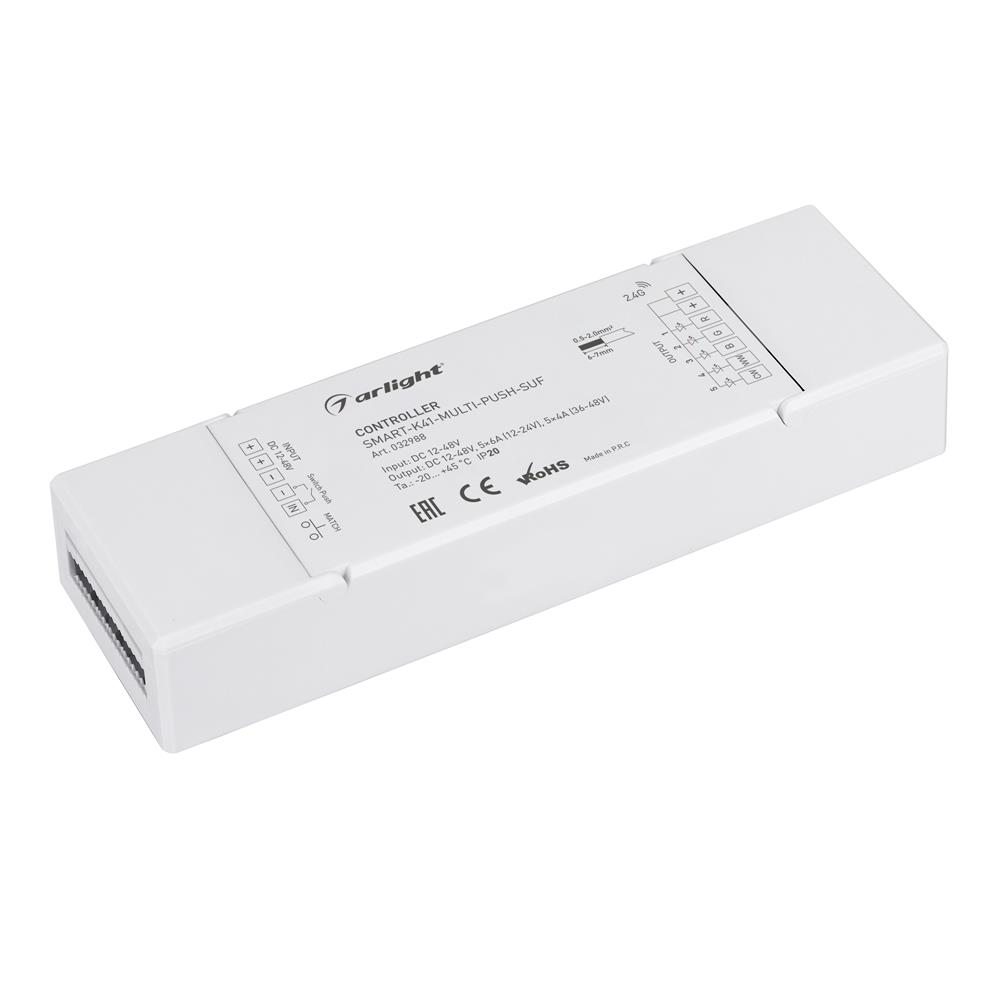 Контроллер Arlight SMART-K41-MULTI-PUSH-SUF (12-48V, 5x6A, RGB-MIX, 2.4G)