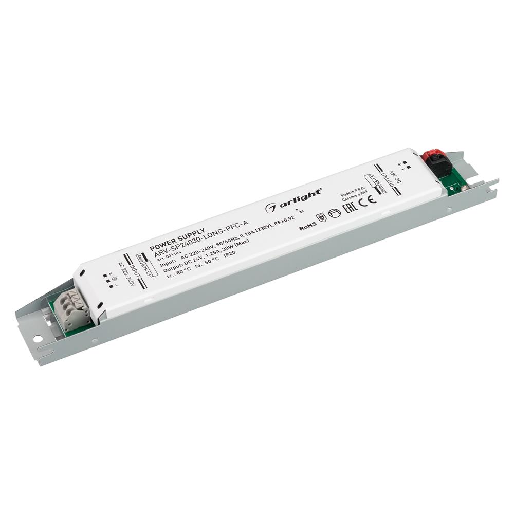 Блок питания Arlight ARV-SP24030-LONG-PFC-A (24V, 1.25A, 30W)