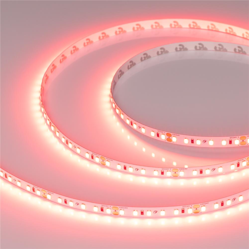 Светодиодная лента Arlight RT-A120-8mm 24V Scarlet (9.6 W/m, IP20, 2835, 5m)