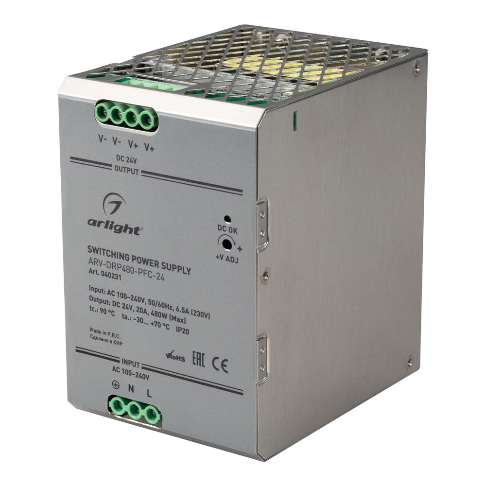 Блок питания Arlight ARV-DRP480-PFC-24 (24V, 20A, 480W)