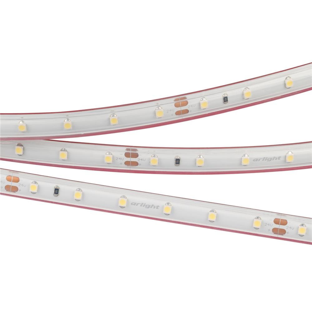 Светодиодная лента герметичная Arlight RTW-PS-A60-10mm 24V Warm2700 (4.8 W/m, IP67, 2835, 50m)