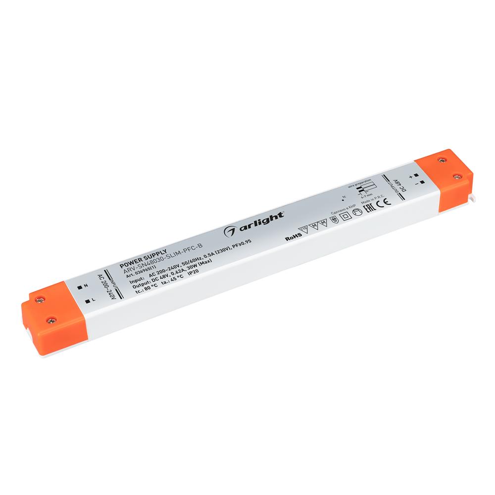 Блок питания Arlight ARV-SN48030-SLIM-PFC-B (48V, 0.63A, 30W)