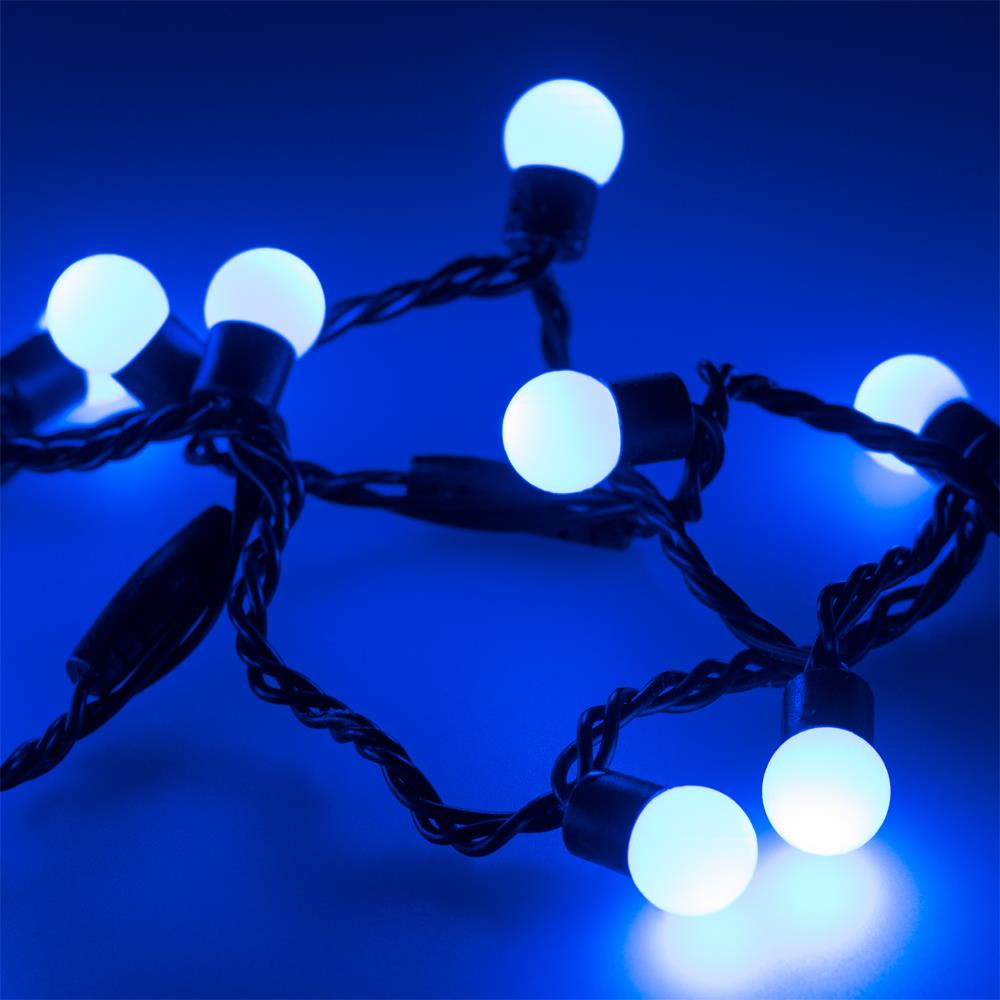 Светодиодная гирлянда Ardecoled ARD-BALL-CLASSIC-D17.5-10000-BLACK-100LED BLUE (230V, 7W)