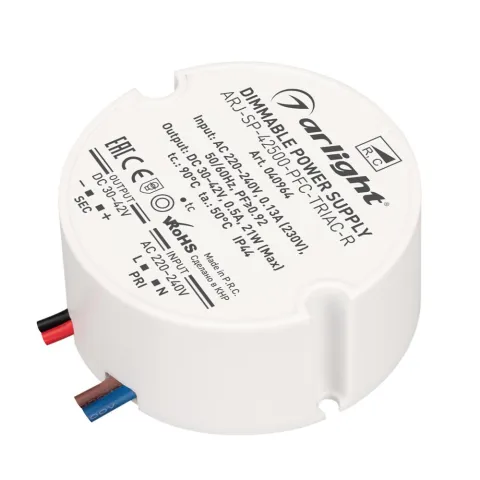 Блок питания Arlight ARJ-SP-42500-PFC-TRIAC-R (21W, 30-42V, 500mA)