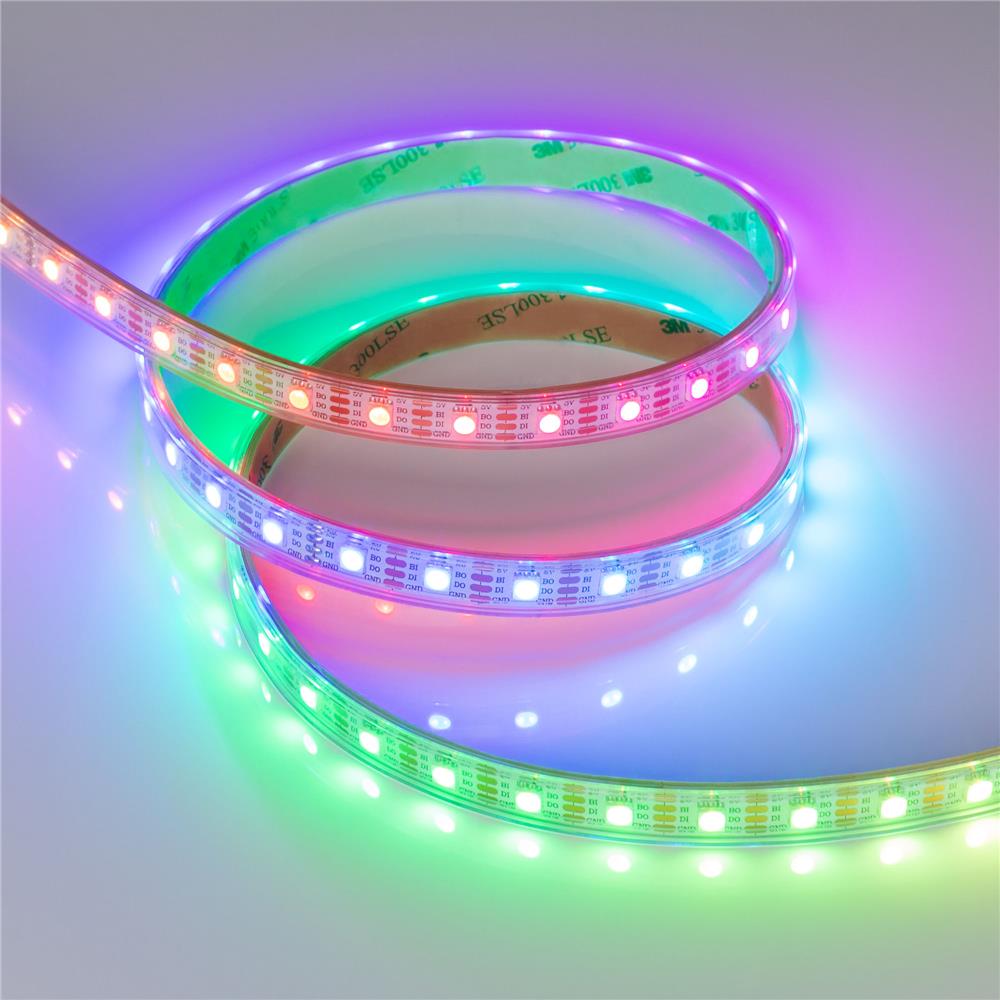 Светодиодная лента герметичная Arlight SPI-P-B60-12mm 5V RGB-PX1-BPT (12 W/m, IP66, 5060, 5m)