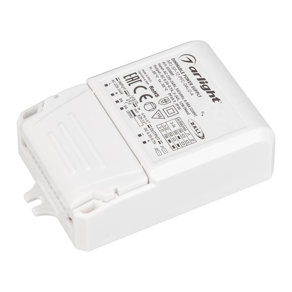 Блок питания Arlight ARJ-SP-12-PFC-DALI2-A (12W, 3-24V, 0.35-0.7A)