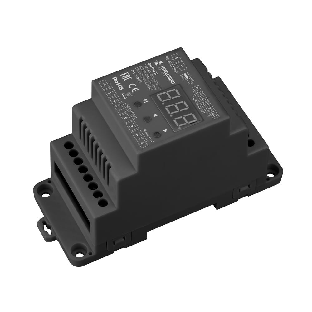 Диммер Arlight SMART-DALI-104-62-ADDR-DIM-DT6-DIN Black (12-24V, 4x5A)