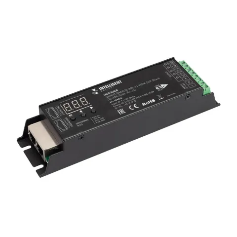 Декодер Arlight SMART-DMX512-305-63-RDM-SUF Black (12-48V, 5x4A, RJ-45)
