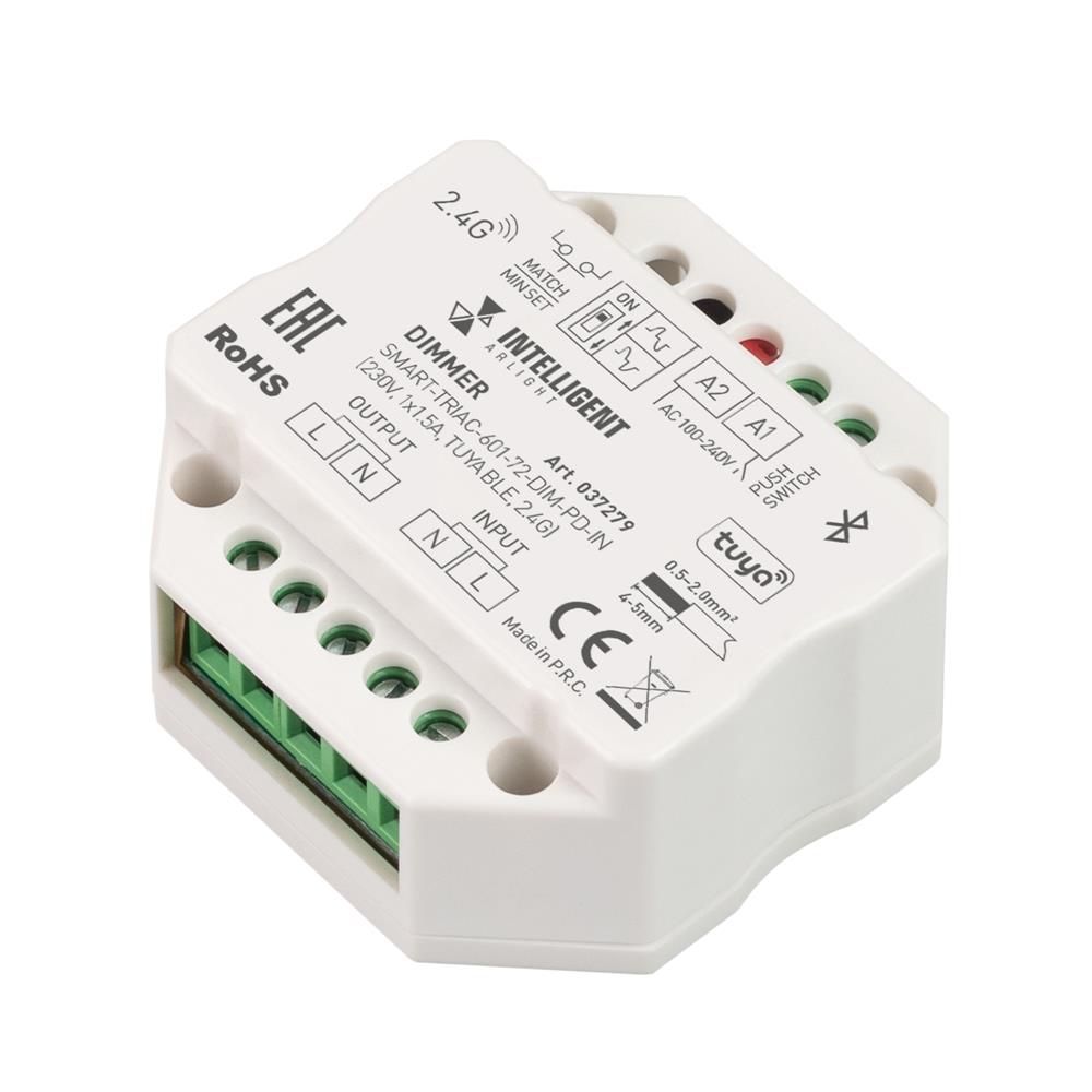 Диммер Arlight SMART-TRIAC-601-72-DIM-PD-IN (230V, 1x1.5A, TUYA BLE, 2.4G)