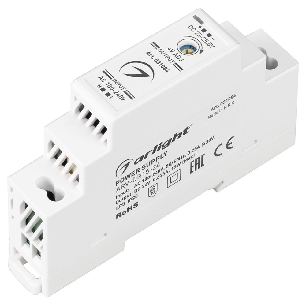 Блок питания Arlight ARV-DR15-24 (24V, 0.63A, 15W)