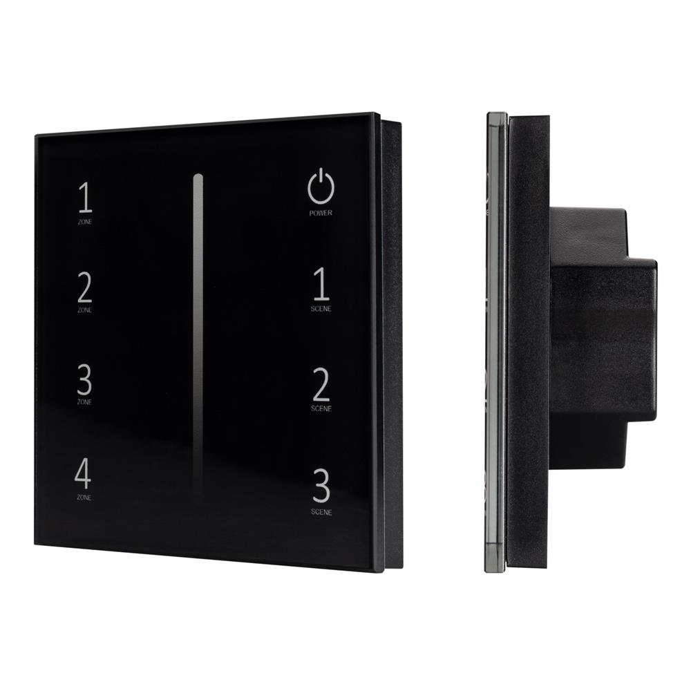 Панель Arlight Sens SMART-P17-DIM Black (230V, 4 зоны, 2.4G)