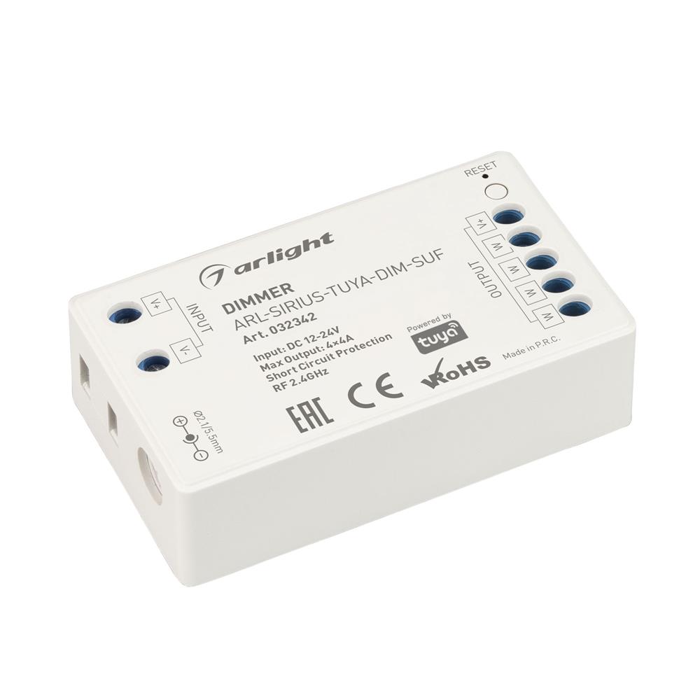 Диммер Arlight ARL-SIRIUS-TUYA-DIM-SUF (12-24V, 4x4A, 2.4G)