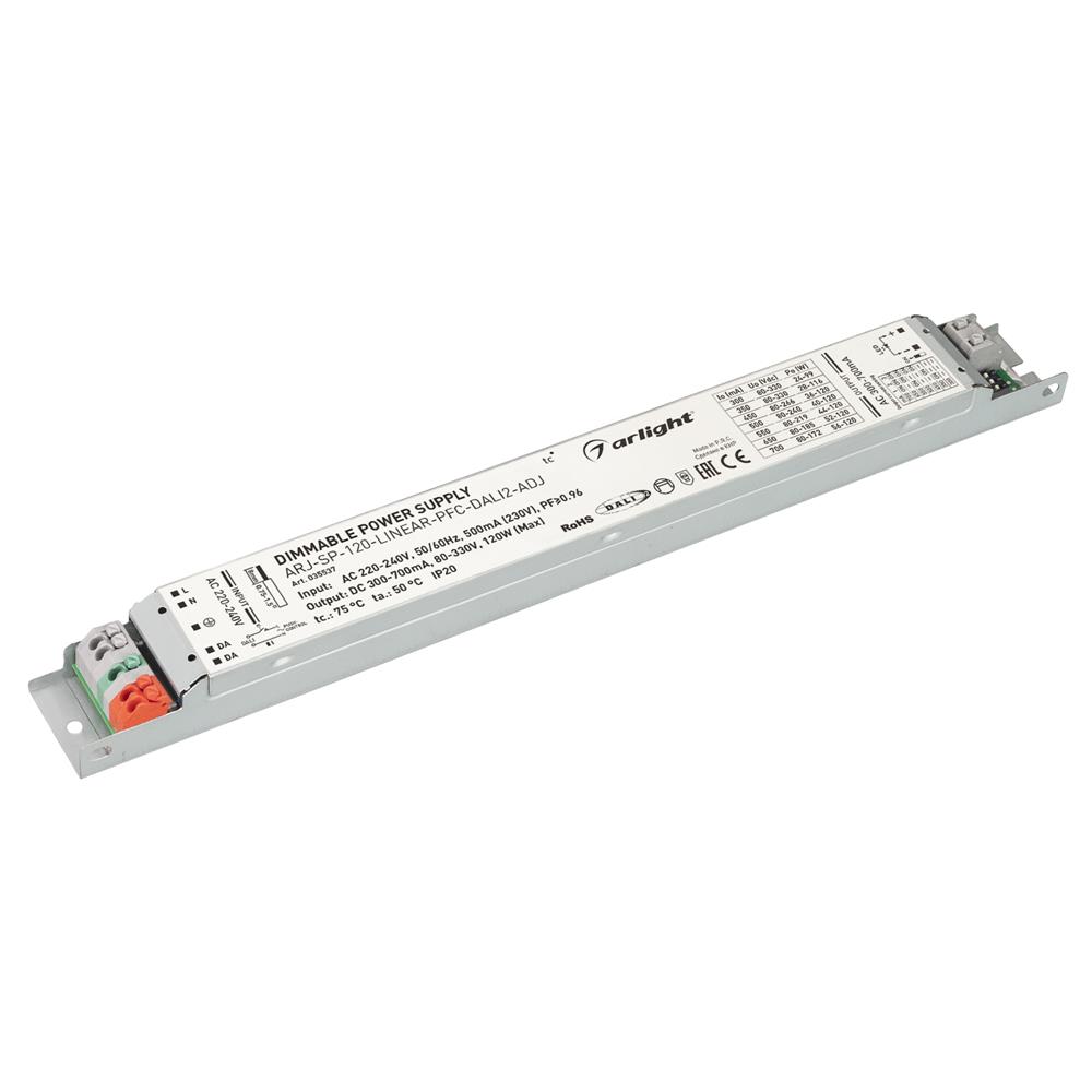 Блок питания Arlight ARJ-SP-120-LINEAR-PFC-DALI2-ADJ (120W, 80-330V, 0.3-0.7A)