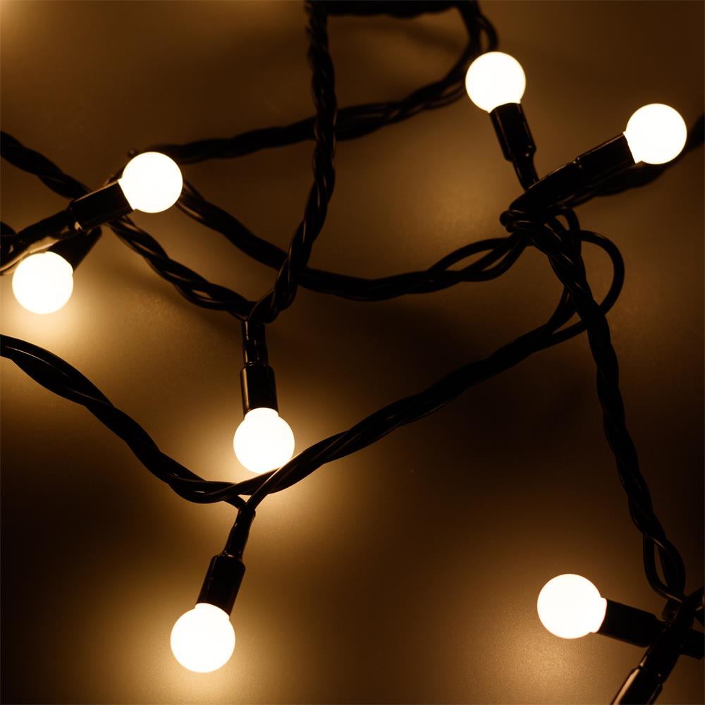 Светодиодная гирлянда Ardecoled ARD-BALL-CLASSIC-D13-5000-BLACK-50LED WARM (230V, 3.5W)