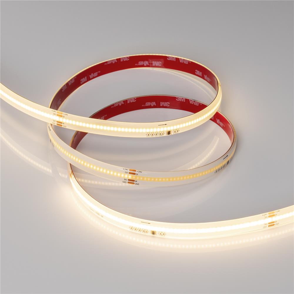 Светодиодная лента герметичная Arlight SPI-COB-SE-X378-12mm 24V Warm3000-PX63-BPT (7 W/m, IP65, 5m)