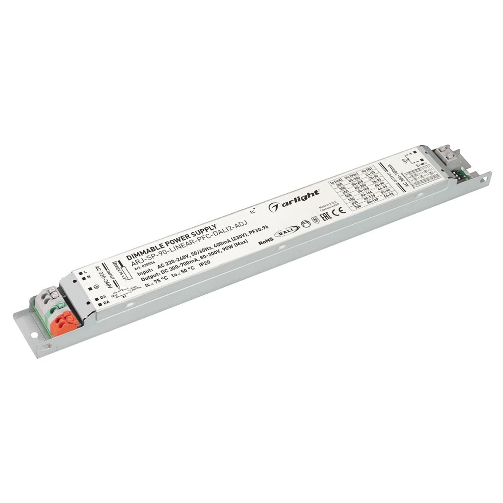 Блок питания Arlight ARJ-SP-90-LINEAR-PFC-DALI2-ADJ (90W, 80-300V, 0.3-0.7A)