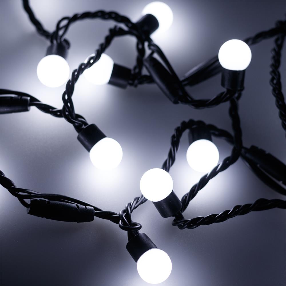 Светодиодная гирлянда Ardecoled ARD-BALL-CLASSIC-D17.5-10000-BLACK-100LED WHITE (230V, 7W)
