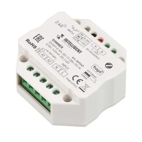 Диммер Arlight SMART-0-10V-301-72-DIM-PD-IN (230V, 1x20mA, ZB, 2.4G)