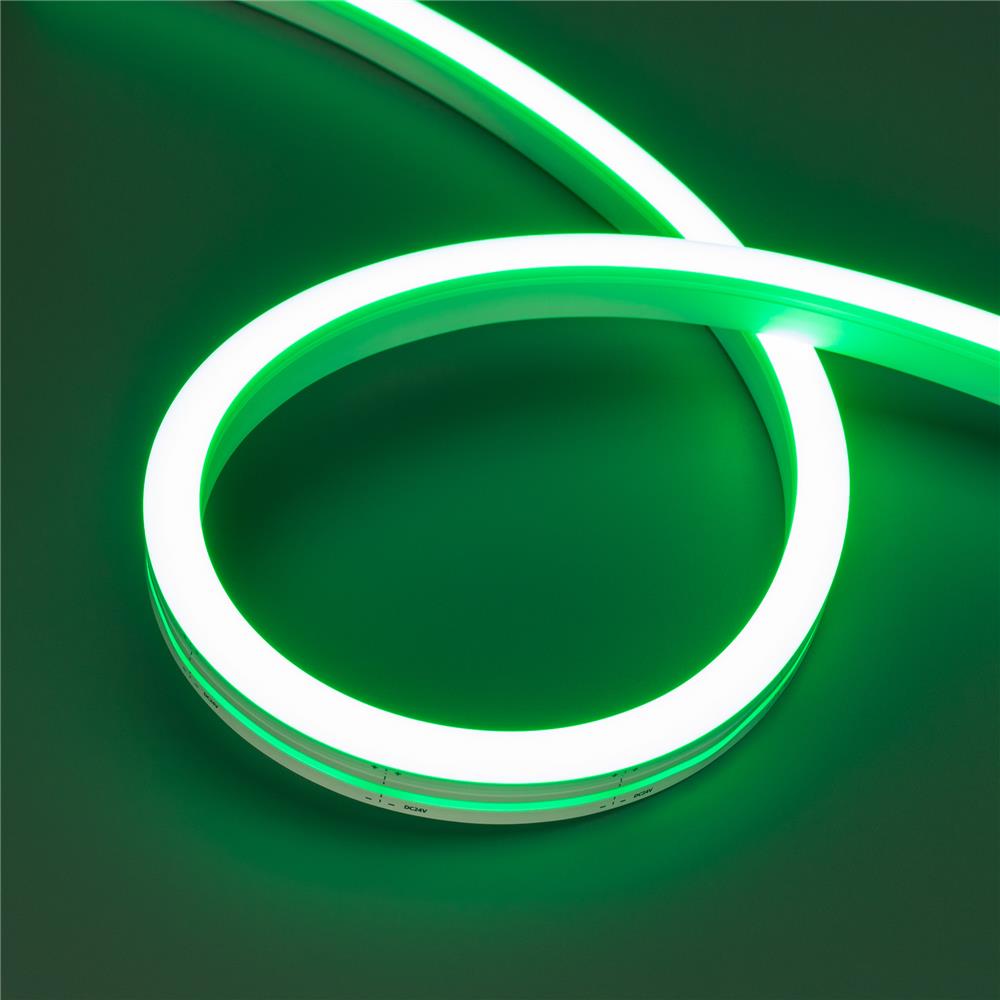 Светодиодная лента герметичная Arlight MOONLIGHT-SIDE-A140-12x17mm 24V Green (8 W/m, IP67, 5m, wire x2)