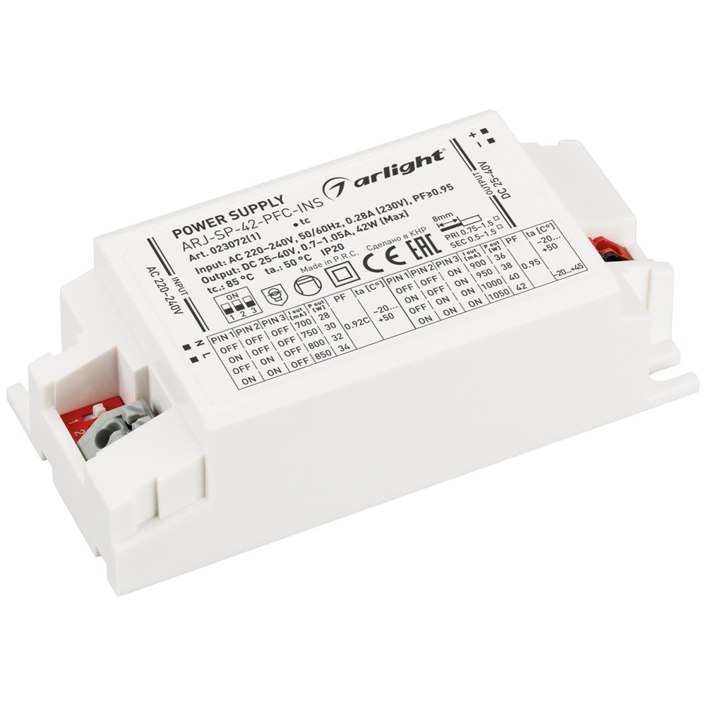 Блок питания Arlight ARJ-SP-42-PFC-INS (42W, 25-40V, 0.7-1.05A)