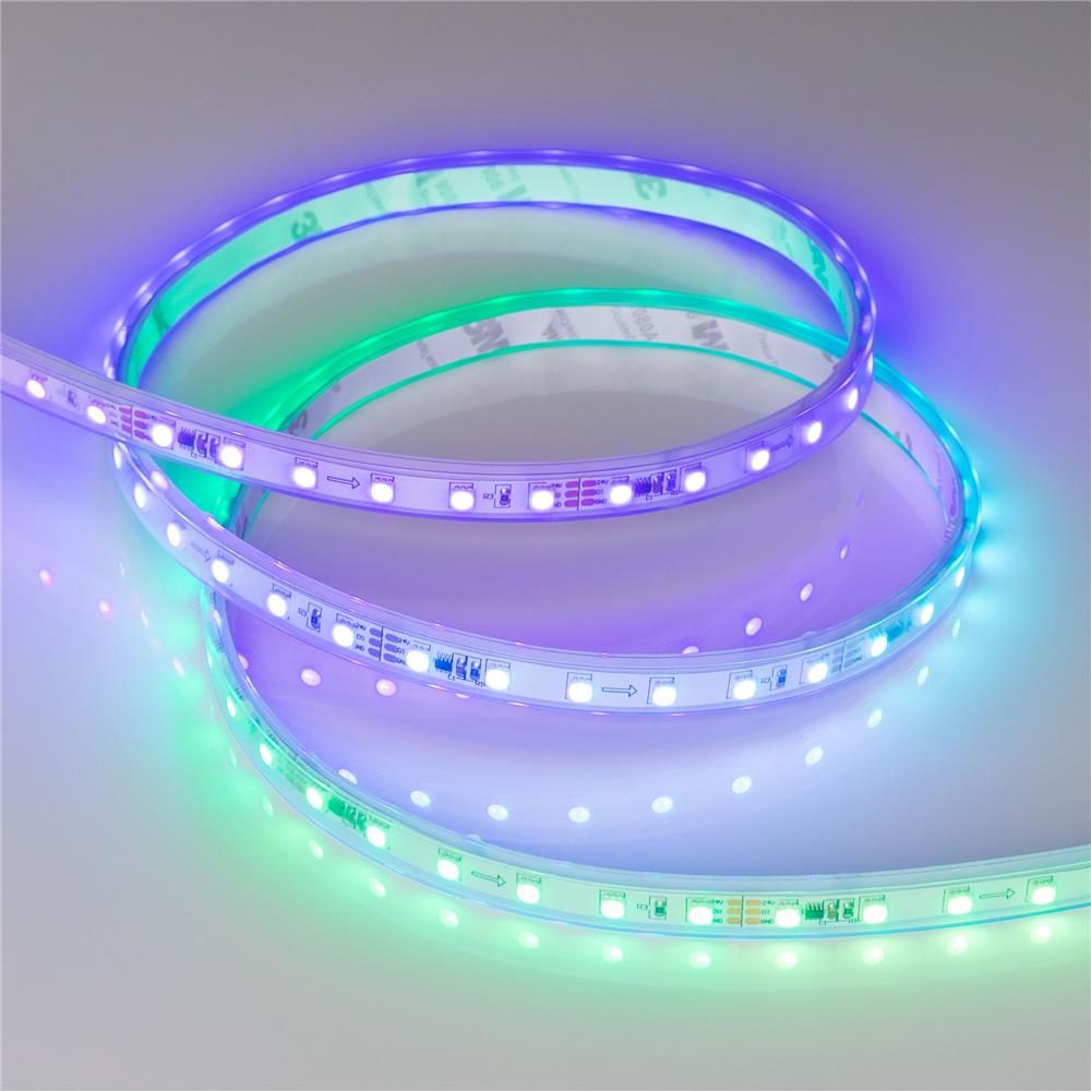 Светодиодная лента герметичная Arlight SPI-P-F72-11mm 24V RGB-PX6 (14.4 W/m, IP66, 3535, 5m)
